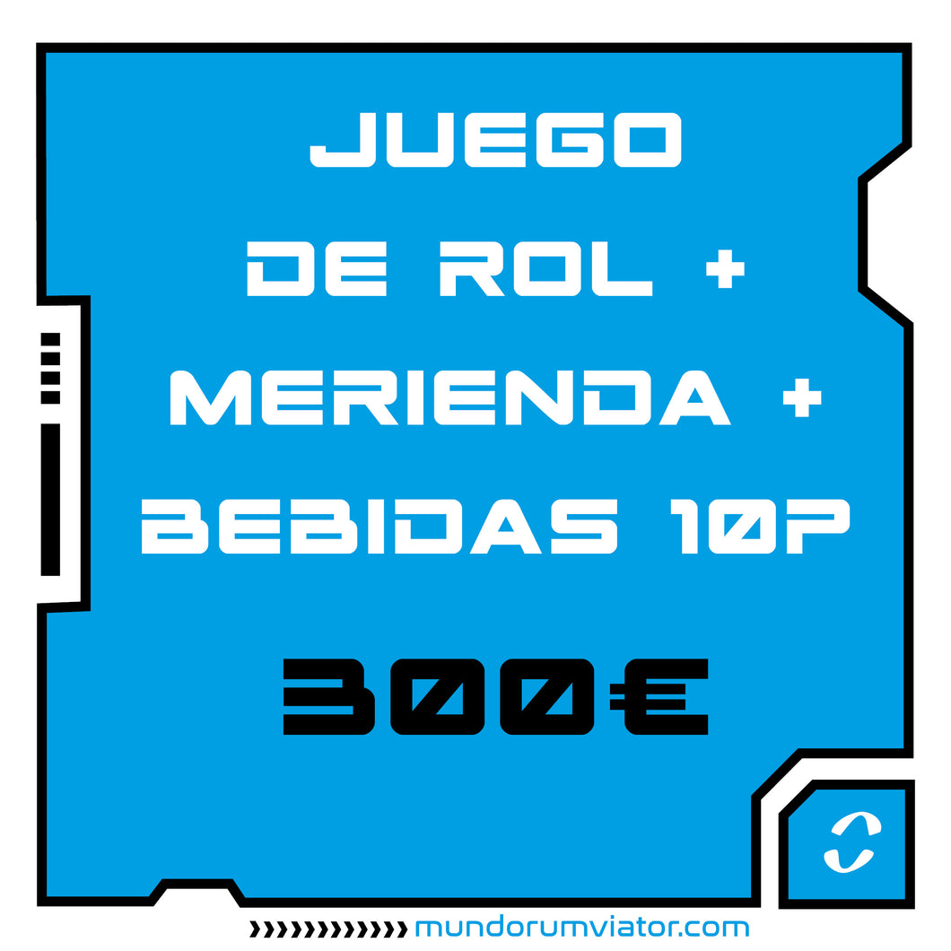 Juego de rol personalizado+merienda+bebida